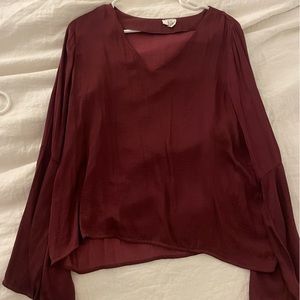 DRA silk flare sleeve top